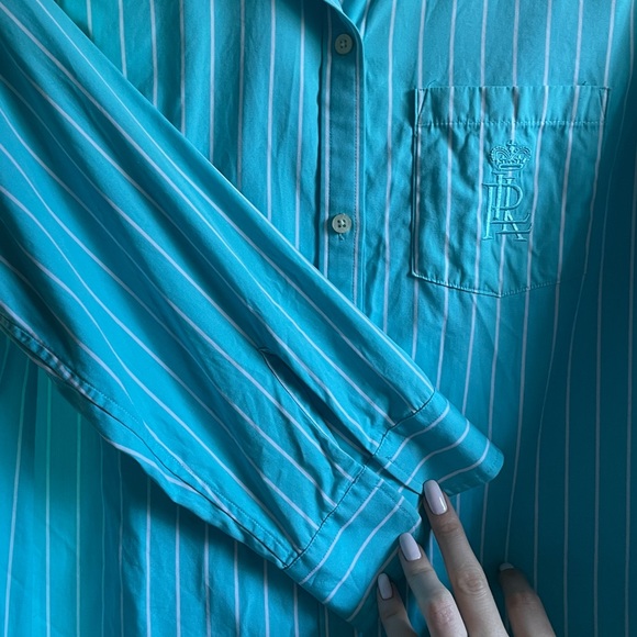 Ralph Lauren 3/4 Sleeve Button Down Top - Picture 7 of 9